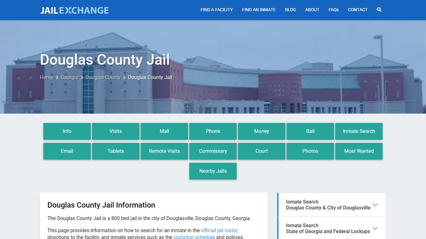 Douglas County Jail, GA Inmate Search, Information